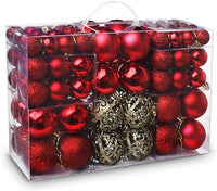 Set di 100 palline rosso brillante per Albero di Natale - 3/4/6 cm - Interno