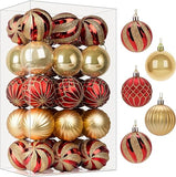 Set di 30 palline rosso ed oro per Albero di Natale - 6 cm