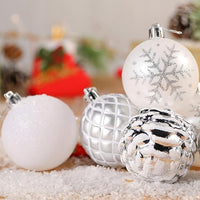 Set di 30 palline bianco ed argento per Albero di Natale - 6 cm