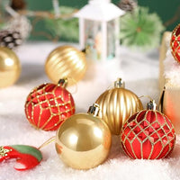 Set di 30 palline rosso ed oro per Albero di Natale - 6 cm