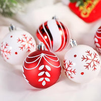 Set di 30 palline rosso e bianco per Albero di Natale - 6 cm