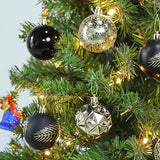 Set di 30 palline nero ed oro per Albero di Natale - 6 cm