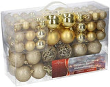 Set di 100 palline oro per Albero di Natale - 3/4/6 cm - Interno ed Esterno