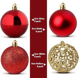 Set di 100 palline rosso brillante per Albero di Natale - 3/4/6 cm - Interno