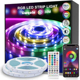 Luci Colorate LED, Bluetooth RGB Smart con Telecomando, App, Cambia Colore con la Musica
